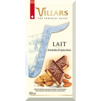 Швейцарский молочный шоколад Villars с цельным миндалём и пряным печеньем