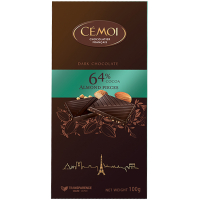 Горький шоколад Cemoi almond pieces 64% какао с миндалем